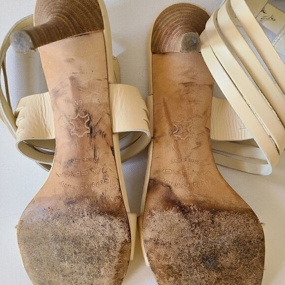 Via Spiga Cream Colored 2.5" Ankle Wrap Sandals - Picture 7 of 13